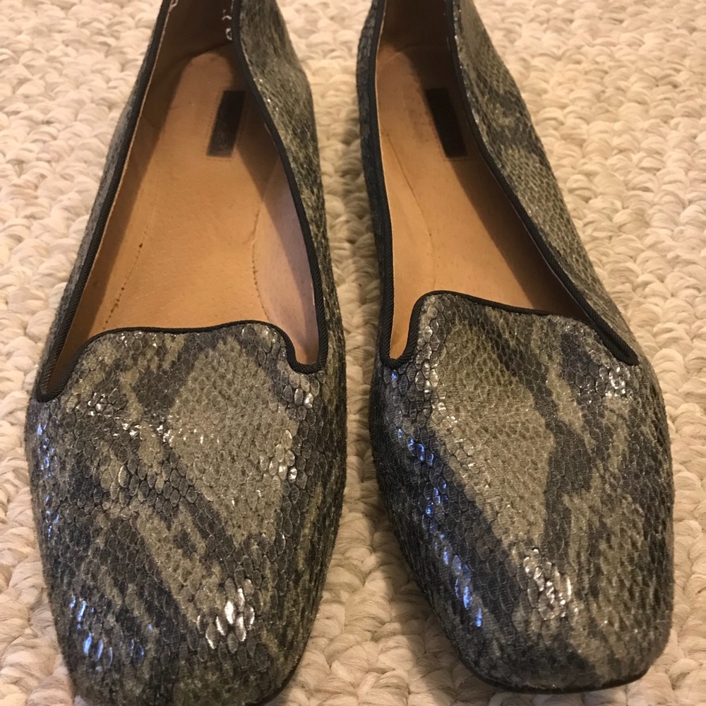 Tahari python loafers